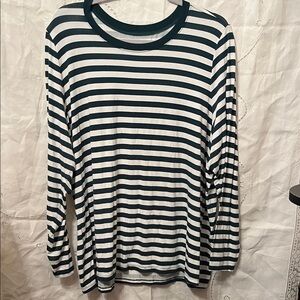 torrid White and Navy Striped Knit Top